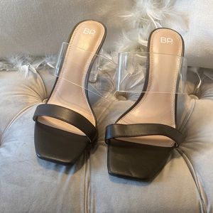 Brand new clear bottom heels